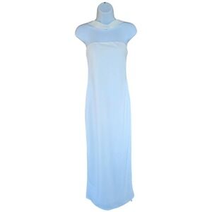 HTZMO Halter Maxi Dress Women Medium White Column Minimalist Sleek Old Money